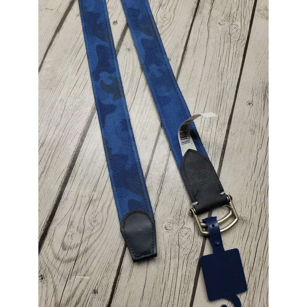 Johnnie-O Washed Camo Namoflauge Belt Denim Navy Blue Men's XL US Made JMBL1530